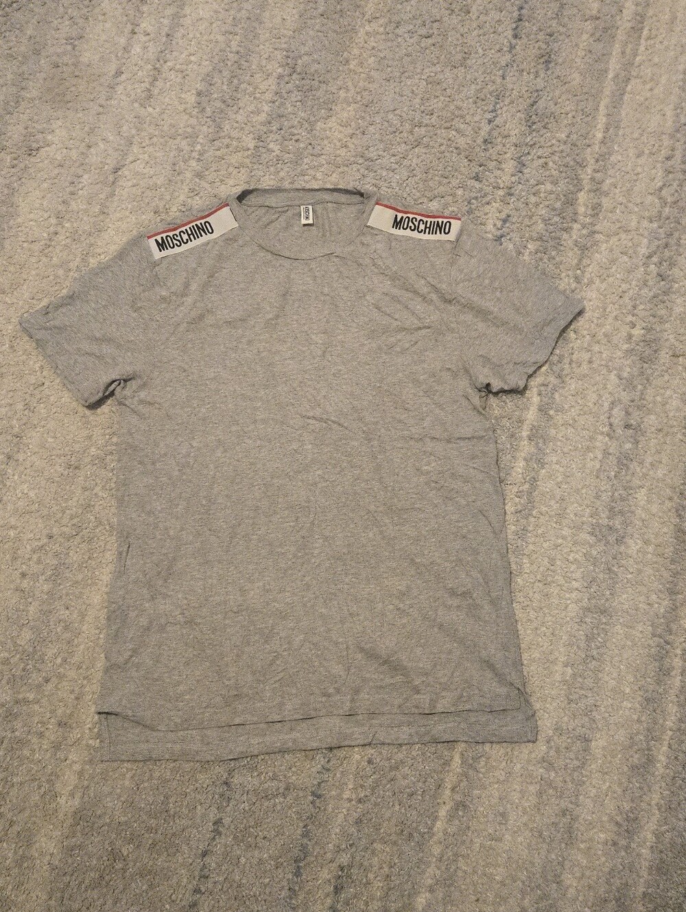 Moschino Underwear Logo Tape Shoulder T-Shirt - Grey - Size S/M